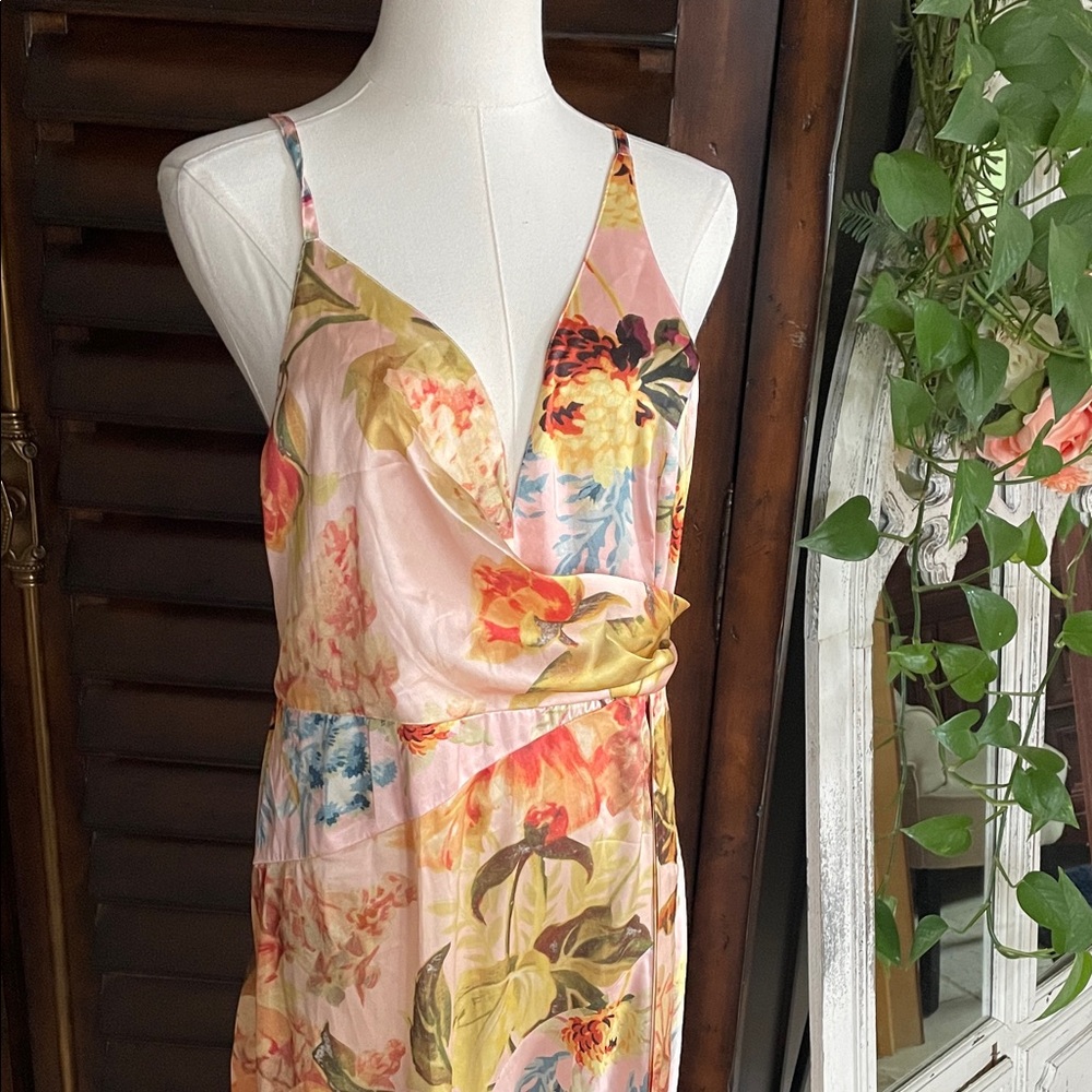 ASOS Flora V-Neck Maxi Dress Size 8 Tropical Evening Wedding Destination - Picture 5 of 14